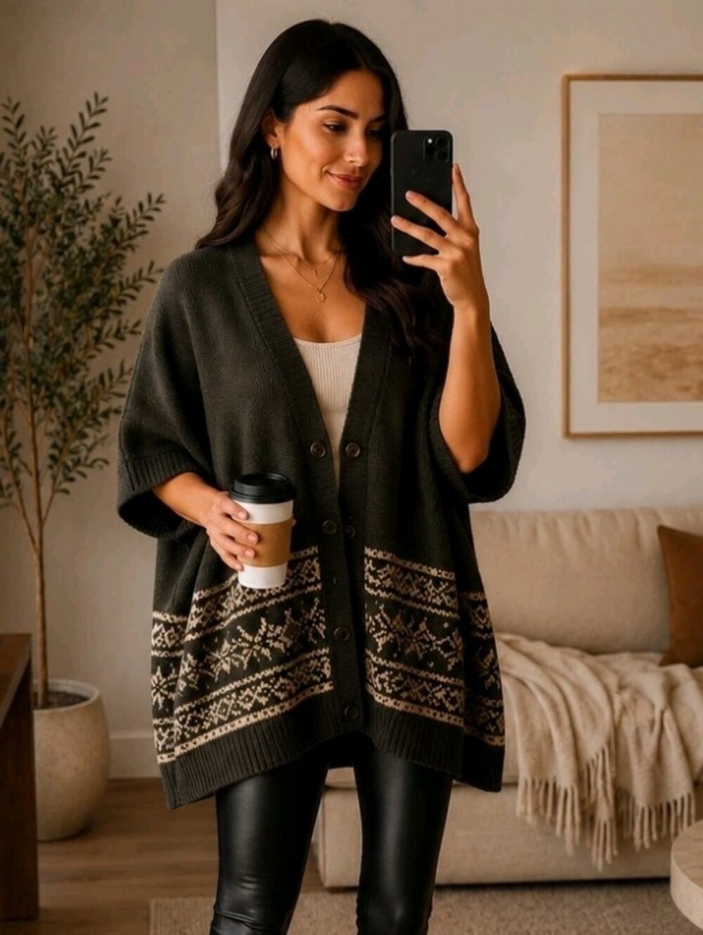 Coupe Collection poncho cardigan sweater